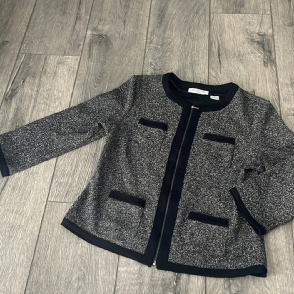 Liz Claiborne jacket PM black zip up blazer
